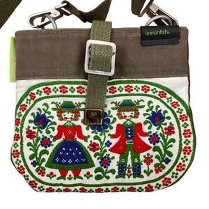 Lemonfish Upcycled One Of A Kind Crossbody Purse Unique Boho Folk Art